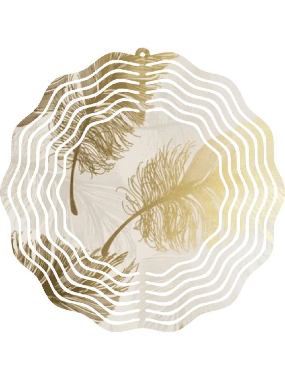 Versatility 10 Inch Multicolor Metal Wind Spinner with Gold Feathers